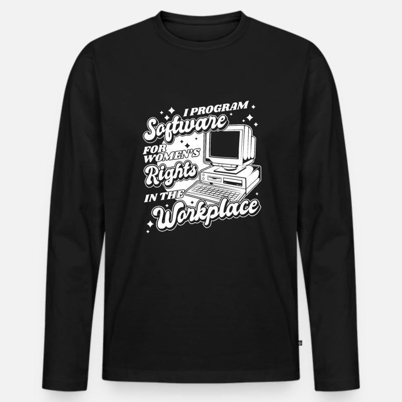 Developer Coder Programmer Computer - T-shirt manches longues Premium bio Homme - noir