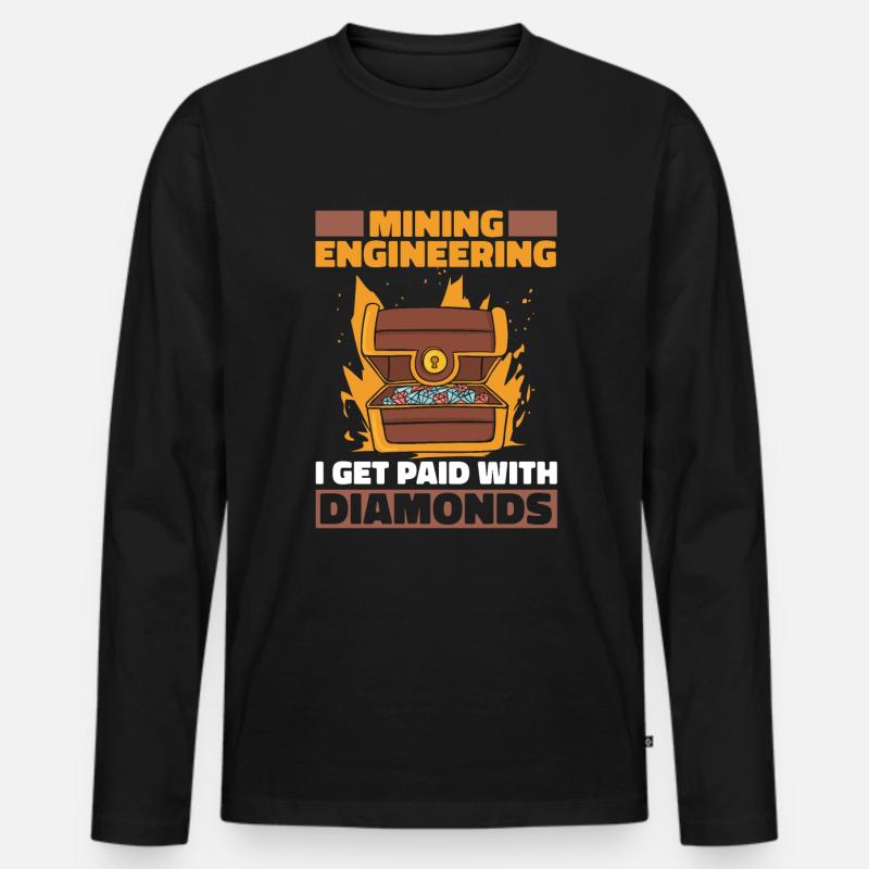 Engineer Lustig Mining Engineer - Men's Premium Organic Long Sleeve Shirt - black