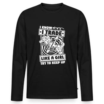 Day Trading Day Trader Humour - T-shirt manches longues Premium bio Homme - noir - Devant - Nico (187cm)