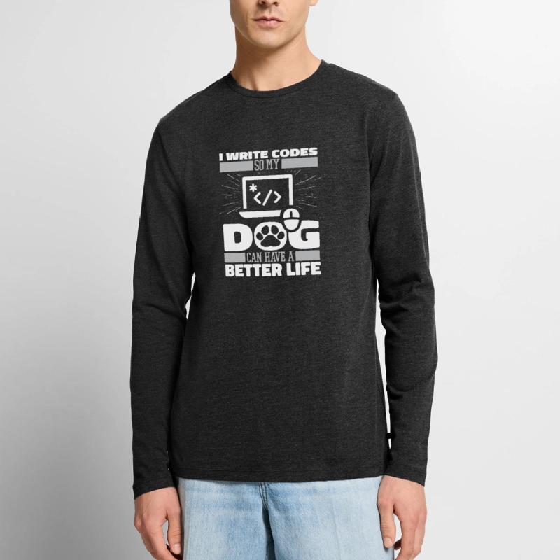 Developer Coder Programmer Dog Men's Premium Organic Long Sleeve Shirt