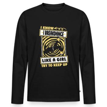 Breakdance Breakdancer Breakdance Drôle - T-shirt manches longues Premium bio Homme - noir - Devant - Nico (187cm)