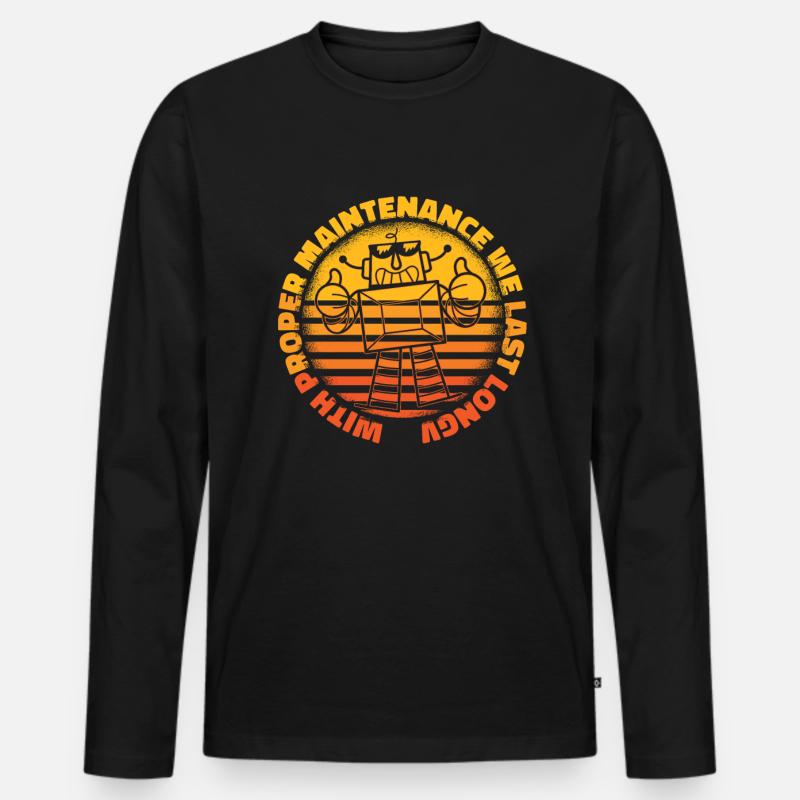 Robotik Ai Roboter - Männer Premium Bio Langarmshirt - Schwarz
