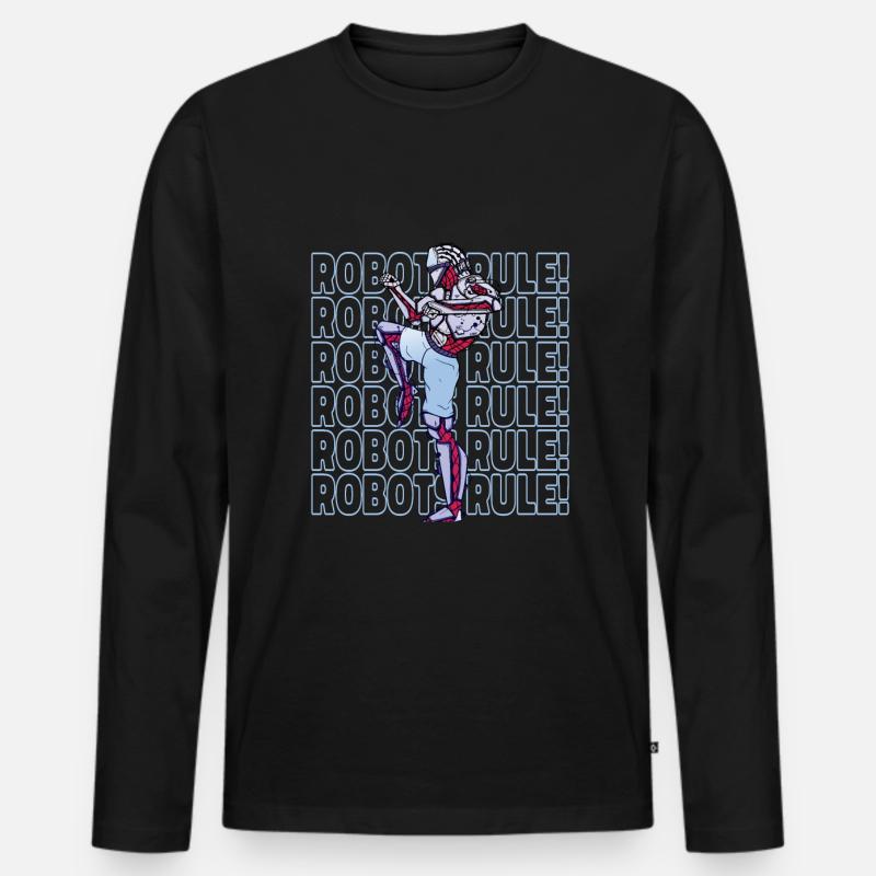 Robotik Ai Roboter - Männer Premium Bio Langarmshirt - Schwarz