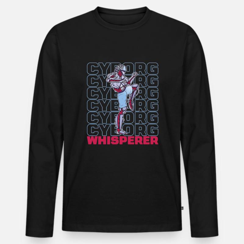 Robotik Ai Roboter Cyborg - Männer Premium Bio Langarmshirt - Schwarz