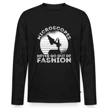 Biologie Biologe Mikroskop - Männer Premium Bio Langarmshirt - Schwarz - Vorne - Nico (187cm)
