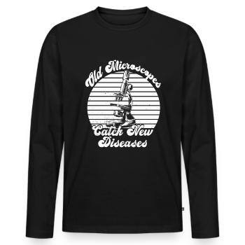Biologie Biologe Mikroskop - Männer Premium Bio Langarmshirt - Schwarz - Vorne - Nico (187cm)
