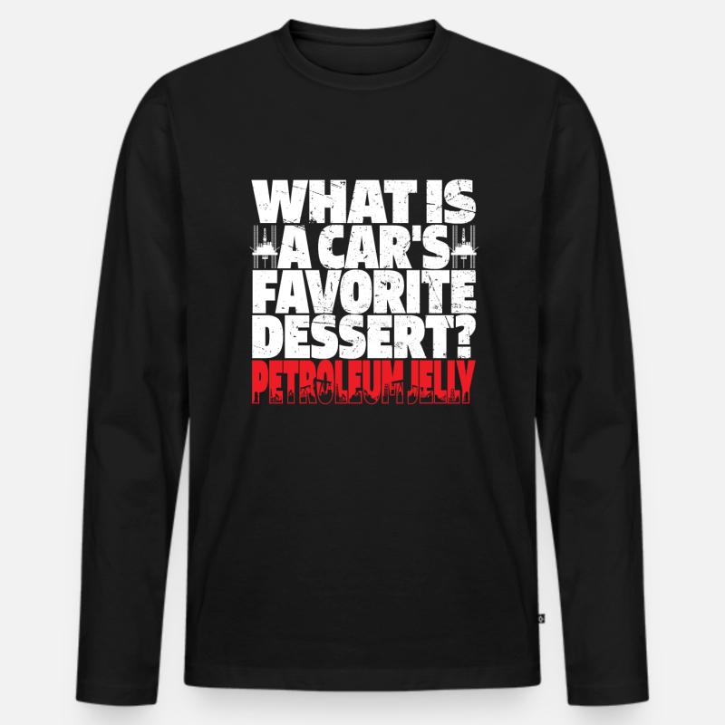 Ölfeld Bohrinsel Humor - Männer Premium Bio Langarmshirt - Schwarz