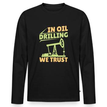 Plate-forme pétrolière Lustig - T-shirt manches longues Premium bio Homme - noir - Devant - Nico (187cm)