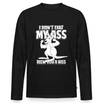 Känguru Witzig - Männer Premium Bio Langarmshirt - Schwarz - Vorne - Nico (187cm)