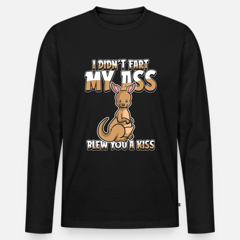 Känguru Wortwitz - Männer Premium Bio Langarmshirt - Schwarz