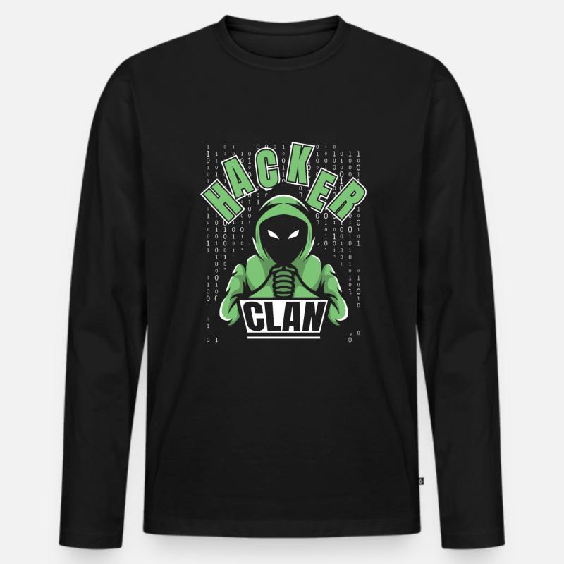 Entwickler Coder Programmierer Hacker - Männer Premium Bio Langarmshirt - Schwarz