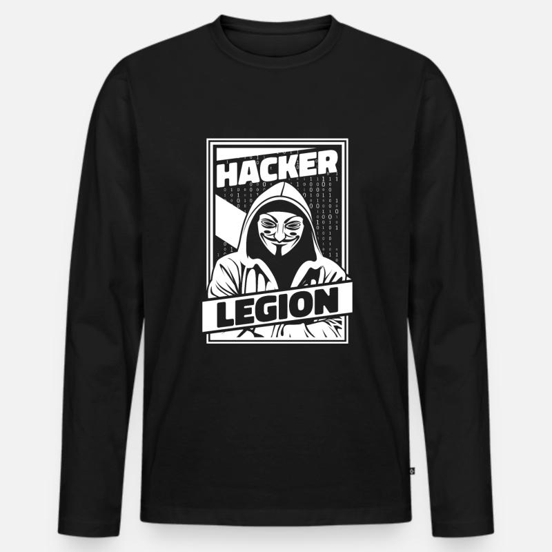 Développeur, Codeur, Programmeur, Hacker - T-shirt manches longues Premium bio Homme - noir