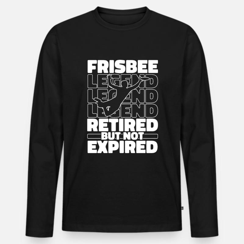 Frisbee Rentner - Männer Premium Bio Langarmshirt - Schwarz