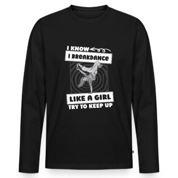 Breakdance Breakdancer Breakdancing Girls - T-shirt manches longues Premium bio Homme - noir - Devant - Nico (187cm)