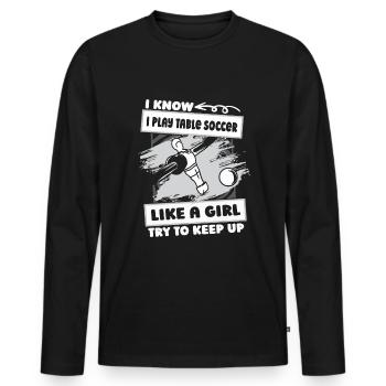 baby-foot filles baby-foot - T-shirt manches longues Premium bio Homme - noir - Devant - Nico (187cm)