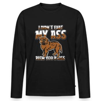 Bruxelles Griffon - T-shirt manches longues Premium bio Homme - noir - Devant - Nico (187cm)