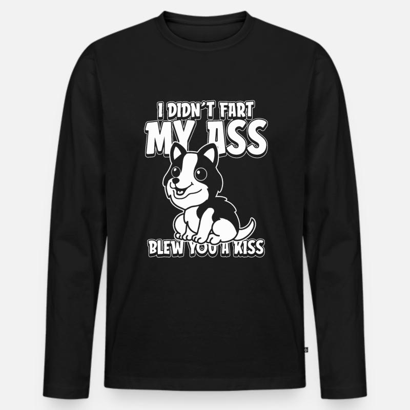 Border Collie - Männer Premium Bio Langarmshirt - Schwarz