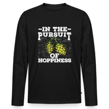 Bière artisanale Bière artisanale drôle - T-shirt manches longues Premium bio Homme - noir - Devant - Nico (187cm)