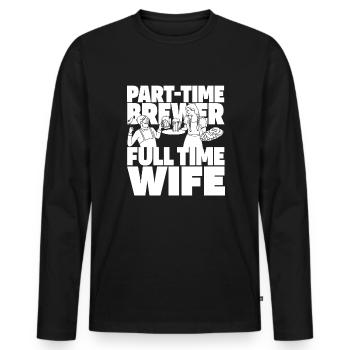 Bière artisanale Femme de bière artisanale - T-shirt manches longues Premium bio Homme - noir - Devant - Nico (187cm)