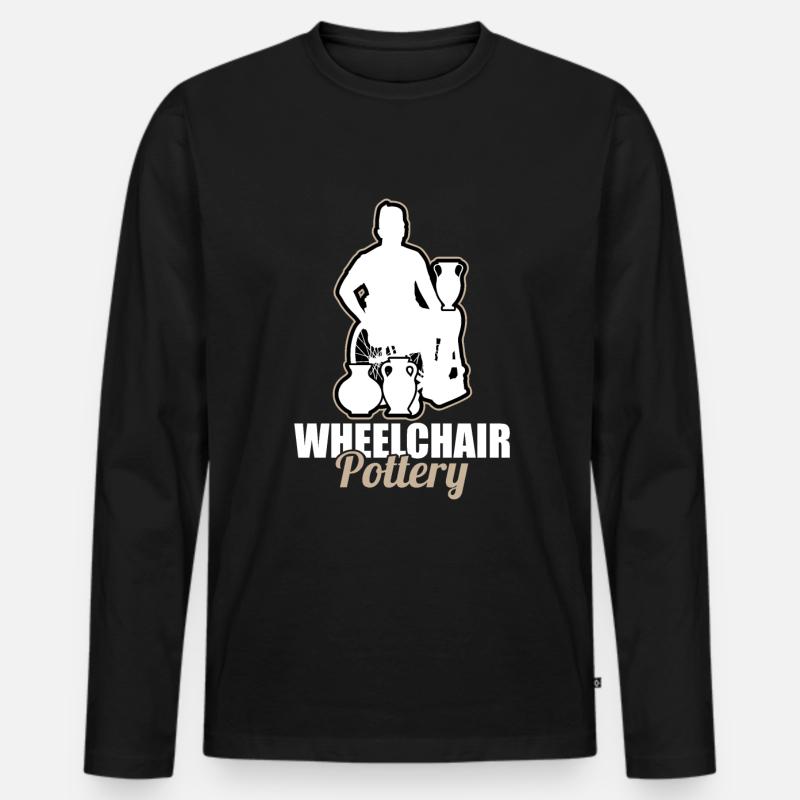 Töpfern Rollstuhl - Männer Premium Bio Langarmshirt - Schwarz