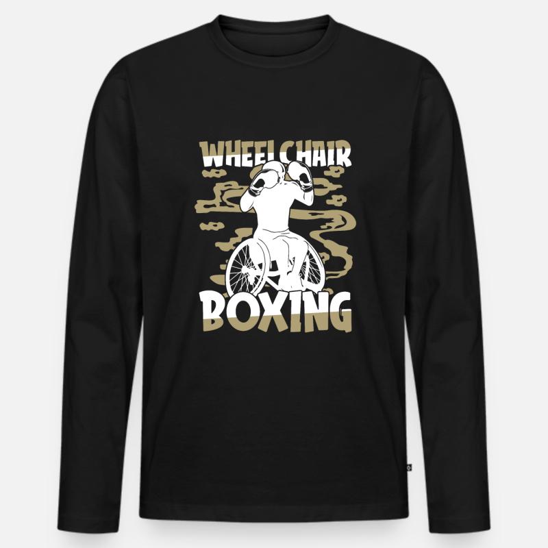 Boxen Boxer Rollstuhl - Männer Premium Bio Langarmshirt - Schwarz