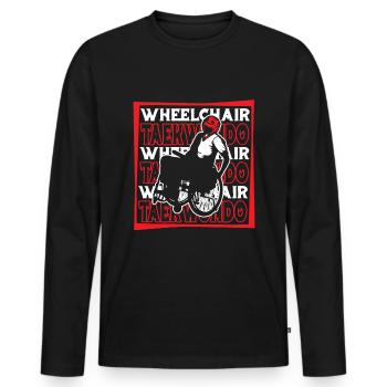 Taekwondo Rollstuhl - Männer Premium Bio Langarmshirt - Schwarz - Vorne - Nico (187cm)