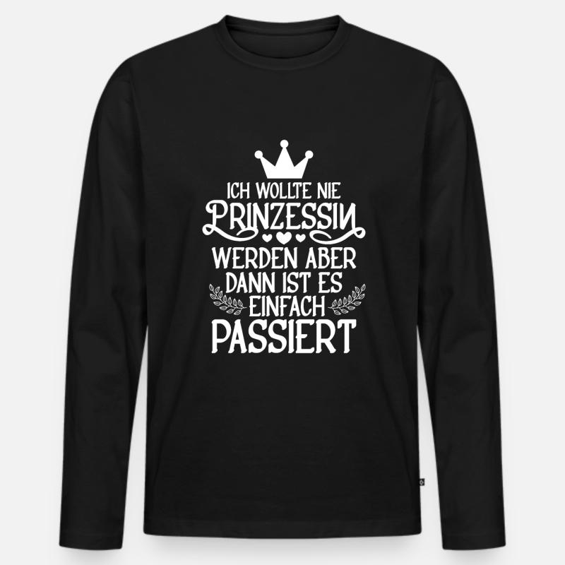 Prinzessin Krone - Männer Premium Bio Langarmshirt - Schwarz