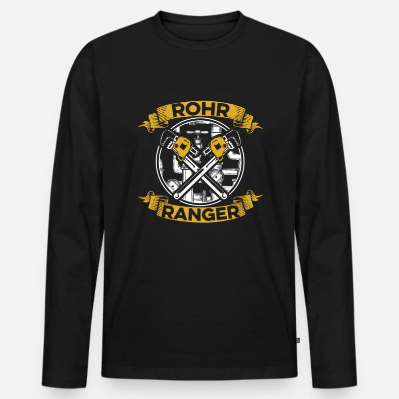 Rohrleitungsbauer Schlüssel - Männer Premium Bio Langarmshirt - Schwarz