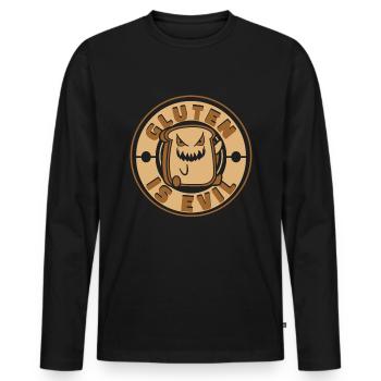 Glutenfrei Brot - Männer Premium Bio Langarmshirt - Schwarz - Vorne - Nico (187cm)