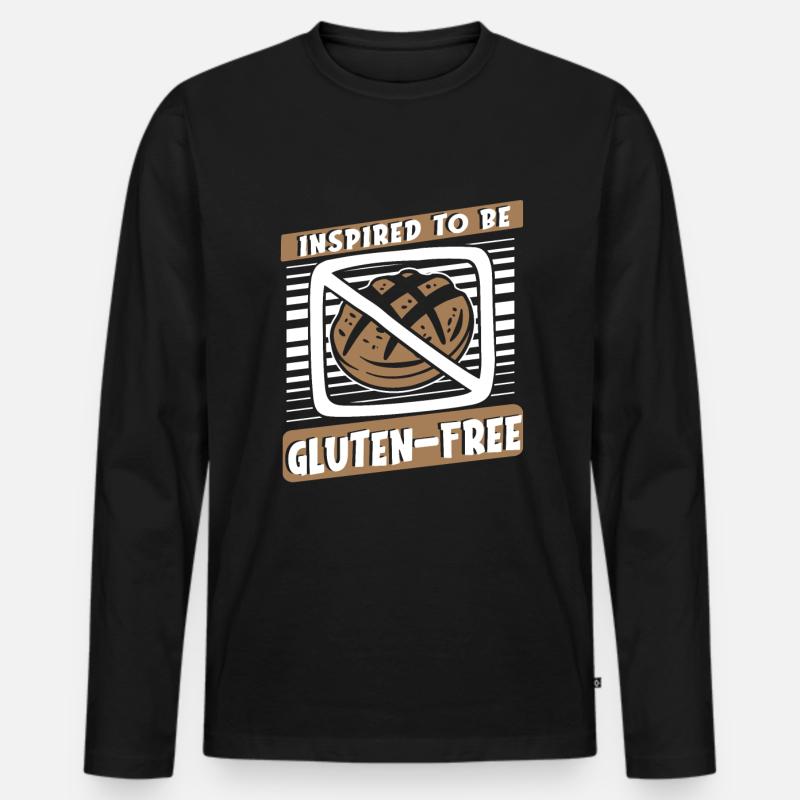 Glutenfrei - Männer Premium Bio Langarmshirt - Schwarz