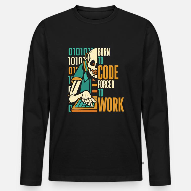 Entwickler Coder Programmierer Schädel - Männer Premium Bio Langarmshirt - Schwarz