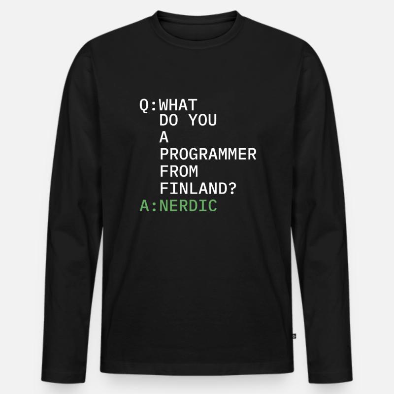Entwickler Coder Programmierer Komisch - Männer Premium Bio Langarmshirt - Schwarz