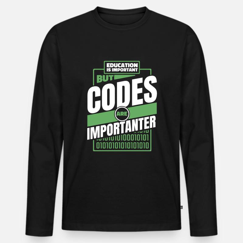 Entwickler Coder Programmierer Lustig - Männer Premium Bio Langarmshirt - Schwarz