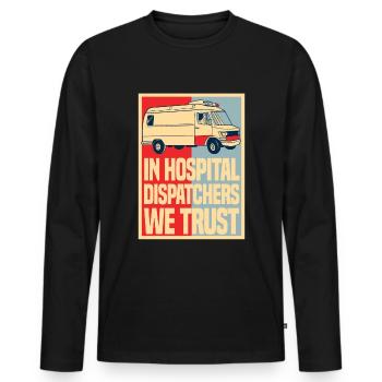 Notruf Leitstelle Einsatzzentrale Ambulanz - Männer Premium Bio Langarmshirt - Schwarz - Vorne - Nico (187cm)