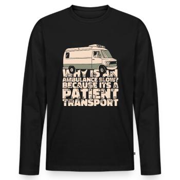 Notruf Leitstelle Einsatzzentrale Ambulanz - Männer Premium Bio Langarmshirt - Schwarz - Vorne - Nico (187cm)