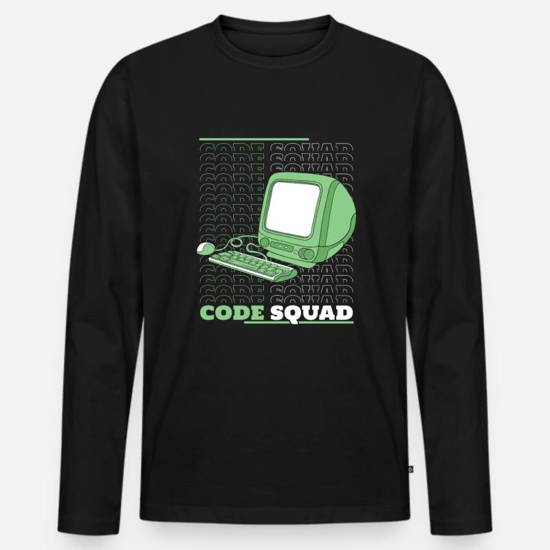 Entwickler Coder Programmierer Rechner - Männer Premium Bio Langarmshirt - Schwarz