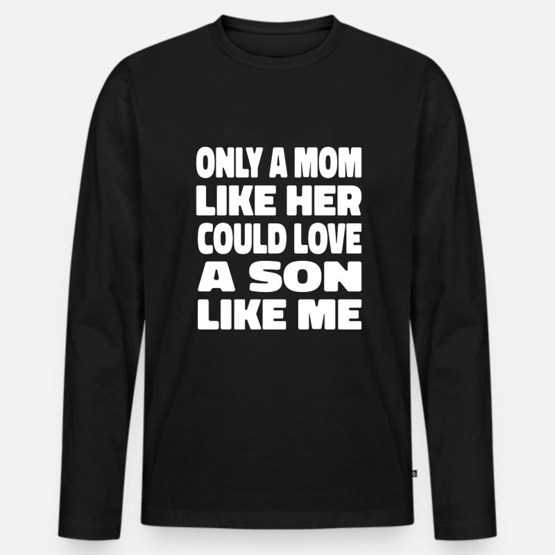 Mama Mutter Sohn - Männer Premium Bio Langarmshirt - Schwarz