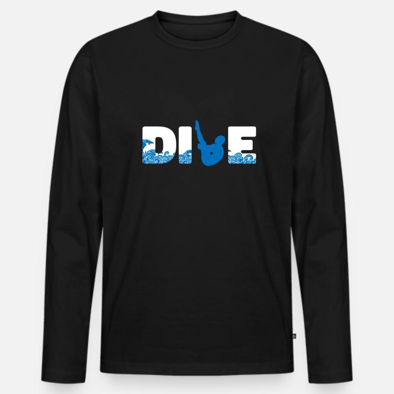 Turmspringen Turmspringer - Männer Premium Bio Langarmshirt - Schwarz
