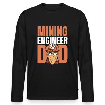 Ingenieur Vati Bergbauingenieur - Männer Premium Bio Langarmshirt - Schwarz - Vorne - Nico (187cm)