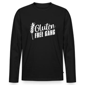 Allée sans gluten - T-shirt manches longues Premium bio Homme - noir - Devant - Nico (187cm)