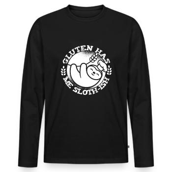 Glutenfrei Trägheit - Männer Premium Bio Langarmshirt - Schwarz - Vorne - Nico (187cm)