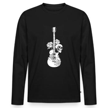 Electric guitar electric guitar skull - Men's Premium Organic Long Sleeve Shirt - black - Front - Nico (187cm)