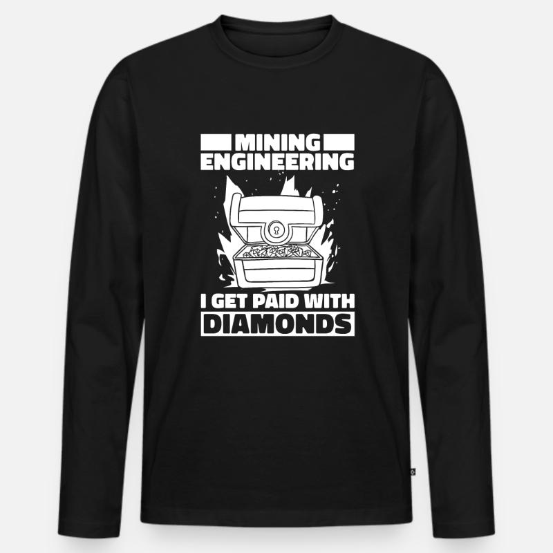 Engineer diamond mining engineer - Men's Premium Organic Long Sleeve Shirt - black