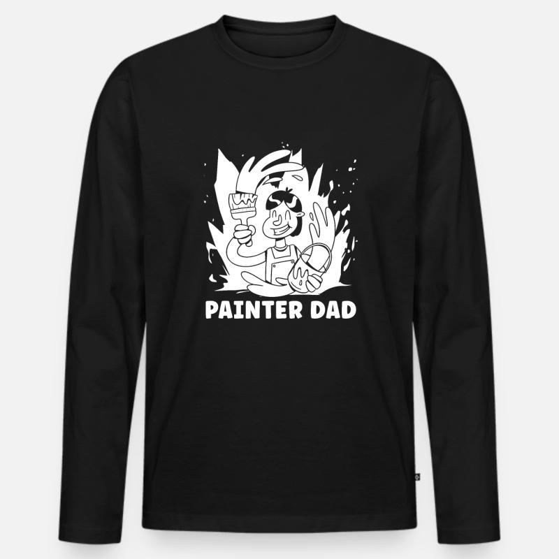 Maler Lackierer Vati - Männer Premium Bio Langarmshirt - Schwarz