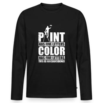 Peintre Peintre Drôle - T-shirt manches longues Premium bio Homme - noir - Devant - Nico (187cm)