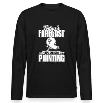 Peintre Peintre Drôle - T-shirt manches longues Premium bio Homme - noir - Devant - Nico (187cm)