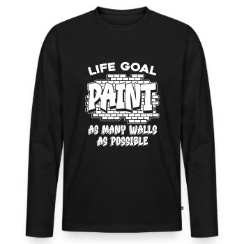 peintre peintre humour - T-shirt manches longues Premium bio Homme - noir - Devant - Nico (187cm)