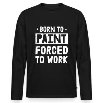 Peintre Peintre Drôle - T-shirt manches longues Premium bio Homme - noir - Devant - Nico (187cm)