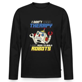 Robotique Ai robot - T-shirt manches longues Premium bio Homme - noir - Devant - Nico (187cm)