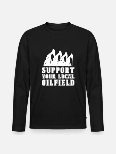 Ölfeld Bohrinsel Anlage - Männer Premium Bio Langarmshirt - Schwarz